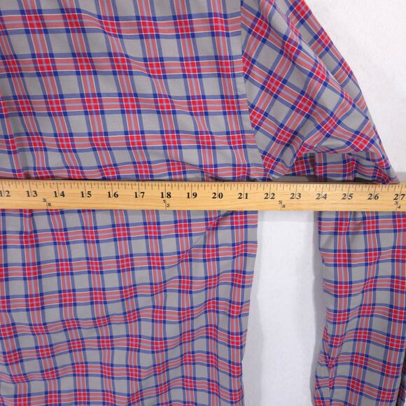 Vineyard Vines Performance Shirt Mens M Gray Red Blue Plaid Classic Fit Murray - Picture 4 of 6
